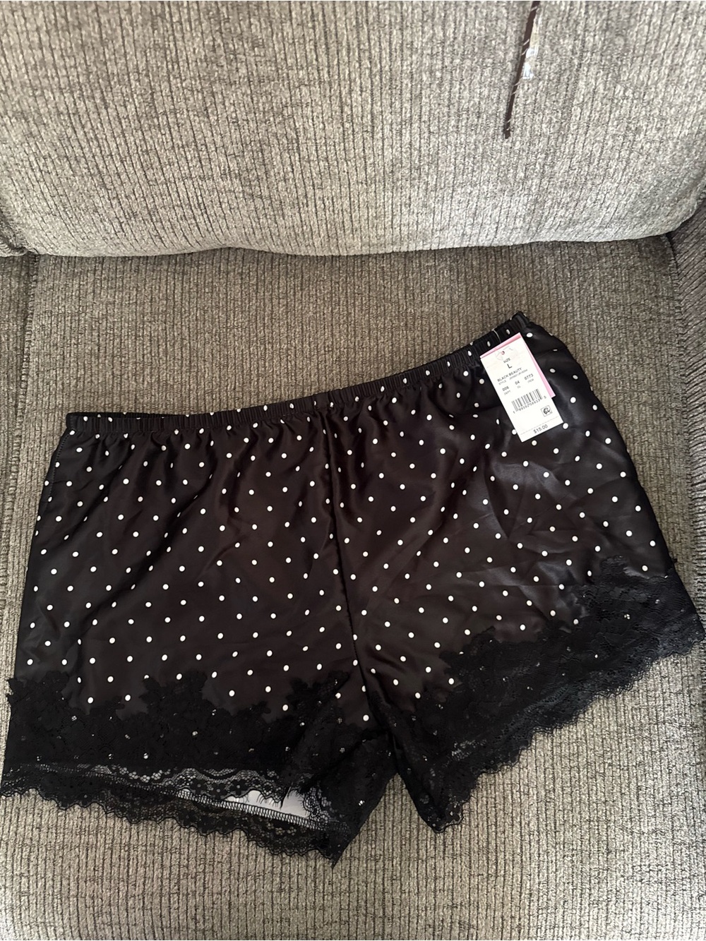 Target Black Polka Dot Lace-Trim Shorts